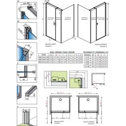 Radaway Nes 8 KDS I ścianka prysznicowa 50,3 cm chrom/szkło przezroczyste 10073114-01-01