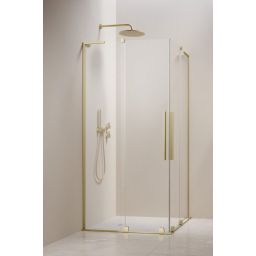 Radaway Furo SL Brushed Light Gold KDD kabina prysznicowa część lewa 90x90 cm kwadratowa złoty szczotkowany/szkło przezroczyste 10305090-98-01L