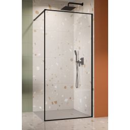 Radaway Modo F Black II ścianka prysznicowa walk-in 90 cm czarny mat/szkło przezroczyste 10409094-54-01