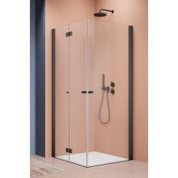 Radaway Nes Black KDD I drzwi prysznicowe 80 cm składane czarny mat/szkło przezroczyste 10015080-54-01R