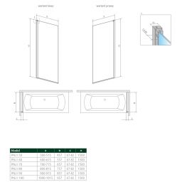 Radaway Nes Black PNJ parawan nawannowy 80 cm lewy czarny mat/szkło przezroczyste 10011080-54-01L