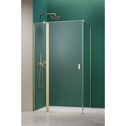 Radaway Nes Brushed Light Gold KDJ drzwi prysznicowe 100 cm uchylne złoty szczotkowany/szkło przezroczyste 10032100-98-01L