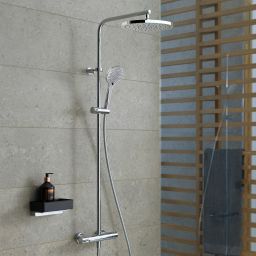 Duravit B.1 zestaw prysznicowy ścienny termostatyczny z deszczownicą chrom B14280008010