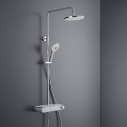 Duravit Shower Systems zestaw prysznicowy ścienny termostatyczny chrom biały połysk TH4380008005