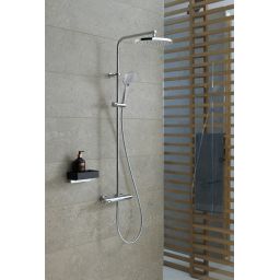 Duravit B.1 zestaw prysznicowy ścienny termostatyczny z deszczownicą chrom B14280008010