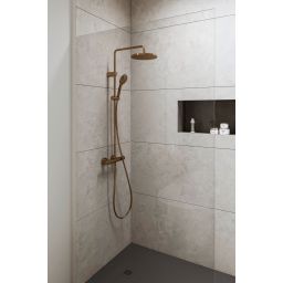 Duravit Shower Systems zestaw prysznicowy ścienny termostatyczny brąz szczotkowany TH4282008004