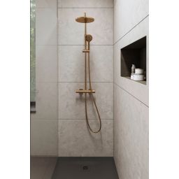 Duravit Shower Systems zestaw prysznicowy ścienny termostatyczny brąz szczotkowany TH4282008004