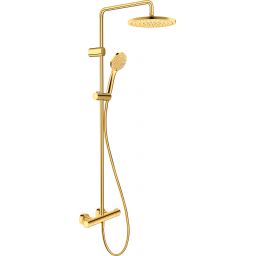 Duravit Shower Systems zestaw prysznicowy ścienny termostatyczny złoty polerowany TH4282008034