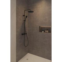 Duravit Shower Systems zestaw prysznicowy ścienny termostatyczny czarny mat TH4282008046