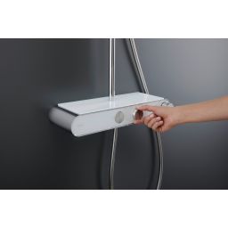 Duravit Shower Systems zestaw prysznicowy ścienny termostatyczny chrom biały połysk TH4380008005