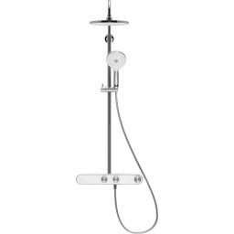 Duravit Shower Systems zestaw prysznicowy ścienny termostatyczny chrom biały połysk TH4380008005