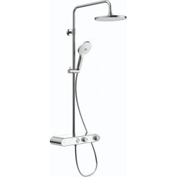 Duravit Shower Systems zestaw prysznicowy ścienny termostatyczny chrom biały połysk TH4380008005