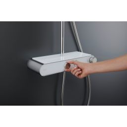Duravit Shower Systems zestaw prysznicowy ścienny termostatyczny chrom biały połysk TH4380008005