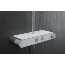 Duravit Shower Systems zestaw prysznicowy ścienny termostatyczny chrom biały połysk TH4380008005