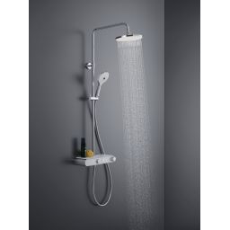 Duravit Shower Systems zestaw prysznicowy ścienny termostatyczny MinusFlow chrom biały połysk TH4382008005