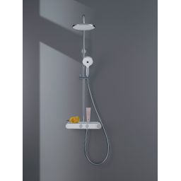 Duravit Shower Systems zestaw prysznicowy ścienny termostatyczny MinusFlow chrom biały połysk TH4382008005