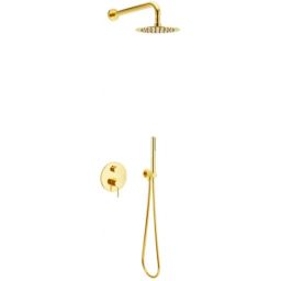 Excellent Pi zestaw prysznicowy podtynkowy z deszczownicą złoty połysk AREX.SET.1245GL