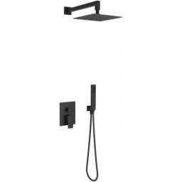 Excellent Keria zestaw prysznicowy podtynkowy z deszczownicą czarny AREX.SET.2047BL