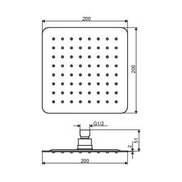 Excellent Slim deszczownica 20 cm kwadratowa chrom AREX.3022CR