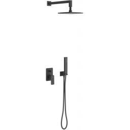 Excellent Keria zestaw prysznicowy podtynkowy z deszczownicą czarny AREX.SET.2045BL