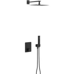 Excellent Krotos zestaw prysznicowy podtynkowy termostatyczny z deszczownicą czarny AREX.SET.8046BL