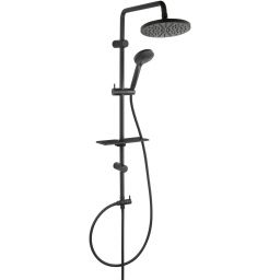 Ferro Rondo Lux Black zestaw prysznicowy z deszczownicą czarny mat NP23-BL