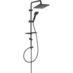 Ferro Squerto Lux Black zestaw prysznicowy z deszczownicą czarny mat NP24-BL