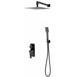 FDesign Seppia zestaw prysznicowy podtynkowy z deszczownicą czarny mat FD1-SPA-7PSET-22