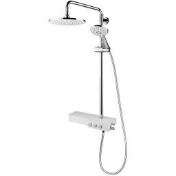 FDesign Tempra zestaw prysznicowy ścienny z deszczownicą chrom/biały FD5-TMP-7U-13