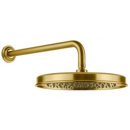 Gessi Venti20 deszczownica z ramieniem 33 cm okrągła złoty szczotkowany 65149.716