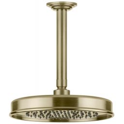 Gessi Venti20 deszczownica z ramieniem 22,9x22,9 cm okrągła mosiądz szczotkowany 65152.727