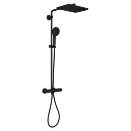 Grohe Vitalio Joy zestaw prysznicowy ścienny termostatyczny z deszczownicą czarny 1142692430