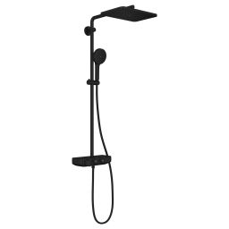 Grohe Vitalio Joy zestaw prysznicowy ścienny termostatyczny z deszczownicą czarny 1360482430
