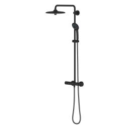 Grohe Vitalio Joy 260 zestaw prysznicowy ścienny termostatyczny z deszczownicą czarny mat 26403KF2