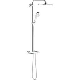 Grohe Rainshower zestaw prysznicowy ścienny termostatyczny z deszczownicą biały 26647LS0