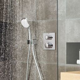 Grohe Euphoria Cube przyłącze kątowe z uchwytem ścienne chrom 26370000
