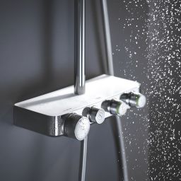 Grohe Euphoria SmartControl System 310 Cube Duo zestaw prysznicowy ścienny termostatyczny z deszczownicą chrom/biały 26508LS0