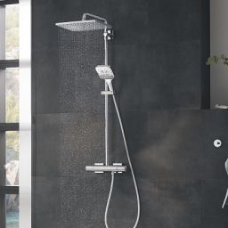 Grohe Rainshower Smartactive 310 zestaw prysznicowy ścienny termostatyczny z deszczownicą chrom 26647000