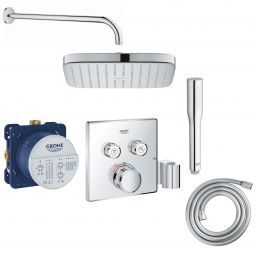 Zestaw Grohe Grohtherm SmartControl bateria wannowo-prysznicowa podtynkowa z deszczownicą i zestawem prysznicowym chrom (29125000, 35600000, 26695000, 27851000, 28741002, 27400000)