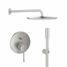 Grohe Essence zestaw prysznicowy podtynkowy z deszczownicą stal nierdzewna (24058DC1, 26066DC0, 28362DC1, 26658DC0, 27400DC0)
