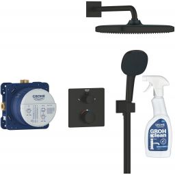 Grohe Vitalio Comfort zestaw prysznicowy podtynkowy termostatyczny z deszczownicą czarny mat 348822430 + środek czyszczący GrohClean GRATIS