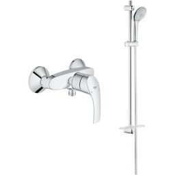 Zestaw Grohe Eurosmart bateria prysznicowa ścienna z kompletem natryskowym Euphoria Massage chrom (33555002, 27226001)