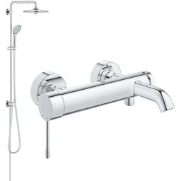 Zestaw Grohe Essence bateria wannowo-prysznicowa i zestaw prysznicowy z deszczownicą Euphoria System 260 chrom (33624001, 27421002)