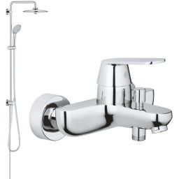 Zestaw Grohe Eurosmart Cosmopolitan bateria wannowo-prysznicowa i zestaw prysznicowy z deszczownicą Euphoria System 260 chrom (32831000, 27421002)