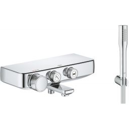 Zestaw Grohe Grohtherm SmartControl bateria wannowo-prysznicowa termostatyczna z zestawem prysznicowym Euphoria Cosmopolitan chrom (34718000, 27369000)