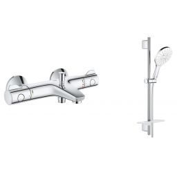 Zestaw Grohe Grohtherm 800 bateria wannowo-prysznicowa termostatyczna z zestawem prysznicowym Vitalio SmartAvtive 150 chrom (34567000, 26598000)
