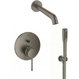 Zestaw Grohe Essence bateria wannowo-prysznicowa podtynkowa z kompletem prysznicowym Brushed Hard Graphite (24058AL1, 28362A01, 26658AL0,27400AL0,  13449AL1)