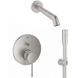 Zestaw Grohe Essence bateria wannowo-prysznicowa podtynkowa z kompletem prysznicowym SuperSteel (24058DC1,28362DC1, 26658DC0,27400DC0, 13449DC1)