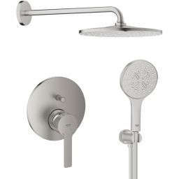 Zestaw Grohe Lineare bateria wannowo-prysznicowa podtynkowa z deszczownicą i zestawem prysznicowym SuperSteel (24064DC1, 26558DC0, 28362DC1, 26658DC0, 26574DC0)