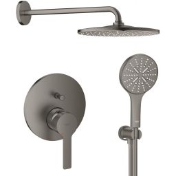 Zestaw Grohe Lineare bateria wannowo-prysznicowa podtynkowa z deszczownicą i zestawem prysznicowym Brushed Hard Graphite ( 24064AL1, 26558AL0, 28362A01, 26658AL0, 26574AL0)